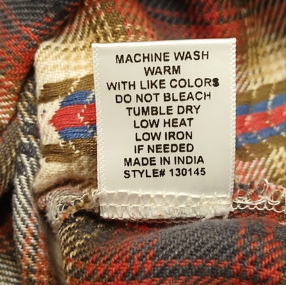 Ivy Jane Multicolor Plaid Shirt Pearl Snap Balloon Sleeves Size Large Western - Picture 10 of 12